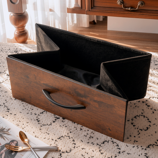 Sunvega Rustic Brown Nightstand with Charging Station USB Outlets and Non-Woven Drawer