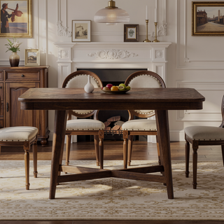 Sunvega Old World Cherry Finish Dining Table for Small Space 54x34 Inch