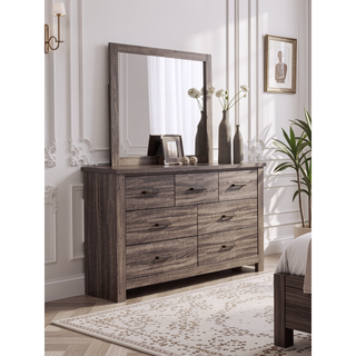 Sunvega Contemporary Weathered Grey Finish Wooden Nightstand with 2 Drawers