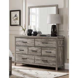 Sunvega Weathered Gray Finish Melamine Laminate 7 Drawer Bedroom Dresser