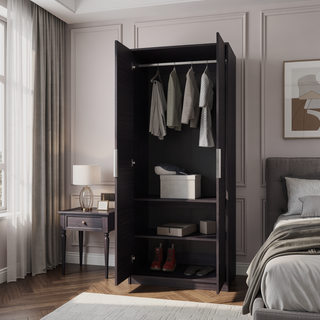 Sunvega Sleek Contemporary Armoire for Bedroom Office Living Room Storage
