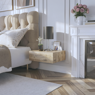 Sunvega Wall Mounted Nightstand with Spacious Surface and Generous Drawer for Bedroom