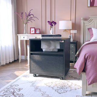 Sunvega Duncan Nightstand with Top Open Shelf and Large Drawer for Bedroom
