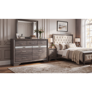 Sunvega Modern 9 Spacious Drawers Dresser with Jewelry Drawer