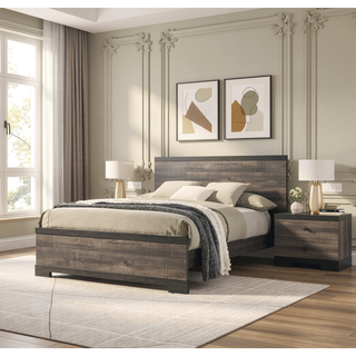 Sunvega Contemporary Brown Gray Finish Four Drawer Wooden Bedroom Chest