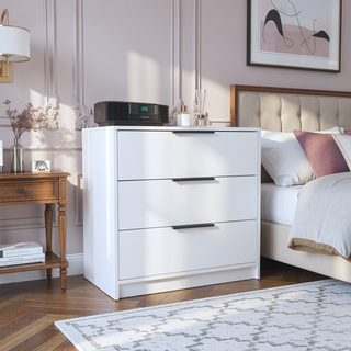 Sunvega Kaia 3 Drawer Dresser with Open Display Top and Large Storage
