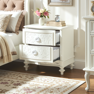 Sunvega Transitional Oval Tilt Mirror with Beveled Edge and Storage Drawer