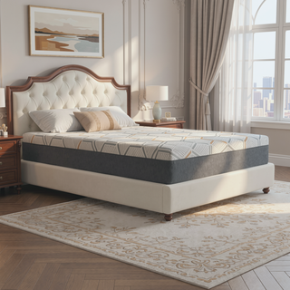 Sunvega 12" Copper Gel Cooling Memory Foam Mattress with Edge Support and Air Grid Base