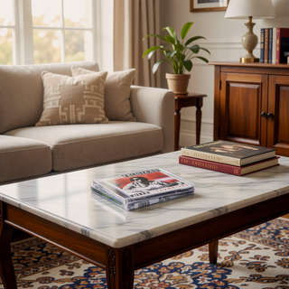 Sunvega Detachable Double-Decker Coffee Table with Anti-Collision Design and MDF Material