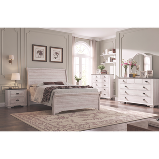 Sunvega Contemporary Gray Wooden Nightstand with Two Drawers and Metal Hardware