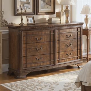 Sunvega Dark Brown Finish Traditional Nightstand with 2 Dovetail Drawers and Cedar Veneer