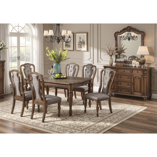 Sunvega Contemporary Style Ash Oak Finish Solid Wood Rectangle Dining Table