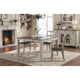 Sunvega Acacia Wood Rectangular Dining Table with Butterfly Leaf for Eight