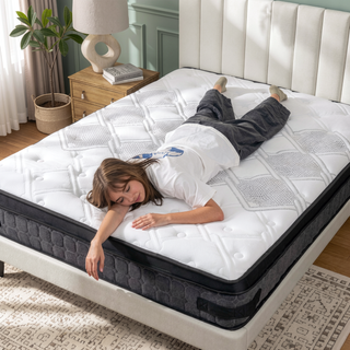 Sunvega 10 Inch Full Size Breathable Cool Cover Memory Foam Hybrid Mattress
