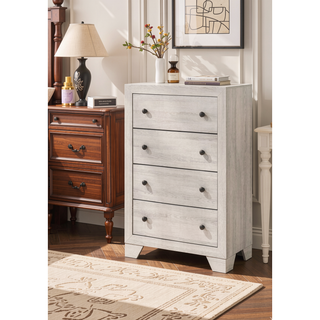 Sunvega Rustic Brown Gray Finish Wooden Nightstand with Two Drawers for Bedroom