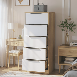 Sunvega Five Drawer Dresser with Easy Assembly for Bedroom Storage