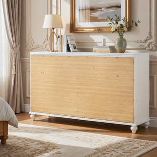 Sunvega Modern 7-Drawer Dresser with Sparkling Acrylic Panels and Crystal Hardware