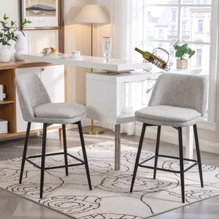 Sunvega Counter Height Swivel Bar Stools Set of 2 with Upholstered Seat and Back
