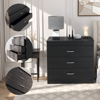 Sunvega Three Drawer Dresser with Superior Top in Black Wengue Finish
