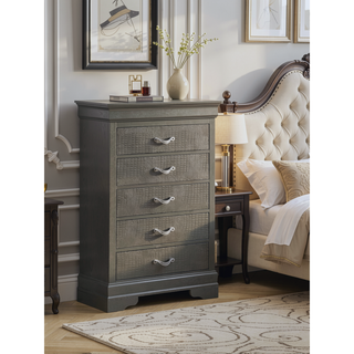 Sunvega Sleek Transitional Metallic Black Chest with Durable Finish for Essentials