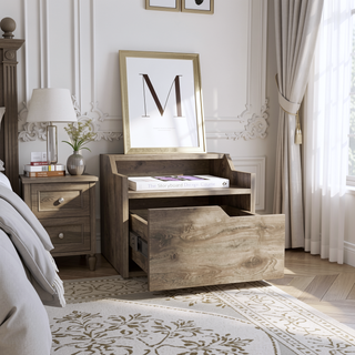 Sunvega Floating Nightstand with Single Drawer and Sleek Two-Tiered Shelf Surfaces for Bedroom