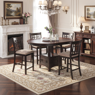 Sunvega Espresso Extension Counter Dining Table with Rich Brown Finish and Modern Aesthetic
