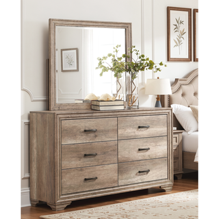 Sunvega Natural Finish Melamine Laminate Nightstand with 2 Dovetail Drawers