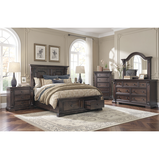 Sunvega Traditional Vintage Nightstand with 3 Dovetail Drawers Espresso Finish