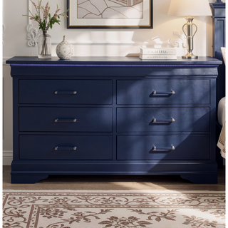 Sunvega Led Lighting 2 Drawer Nightstand with Spacious Drawers in Transitional Style