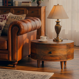 Sunvega Solid Mango Wood Wall Mounted Bedside with Rounded Edges