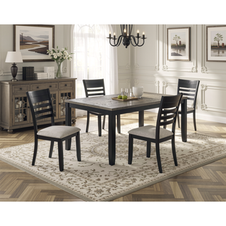 Sunvega Contemporary Rectangular Dining Table with Two-Tone Brown Black Wood Base