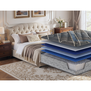 Sunvega 14 Inch Medium Comfort Hybrid Mattress with Cooling Technology and 800 Pocketed Coils