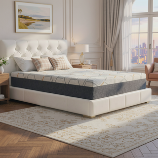 Sunvega 12" Copper Gel Cooling Memory Foam Mattress with Edge Support and Air Grid Base
