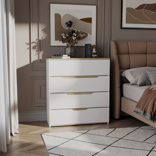 Sunvega California Drawer Dresser with Four Spacious Drawers and Superior Top