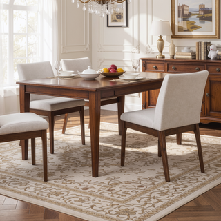 Sunvega Contemporary Upholstered Dining Chairs with Rubberwood Legs Set of 2