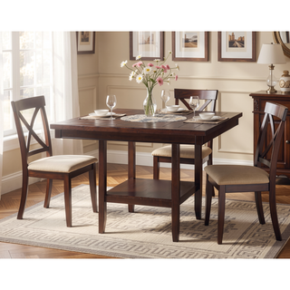 Sunvega Farmhouse Style Espresso Brown Faux Leather Upholstered Bench with Footrest