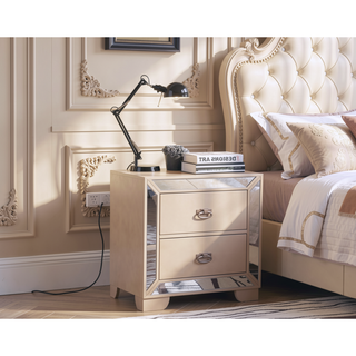 Sunvega Contemporary Pearl Nightstand With Versatility For Modern Bedroom