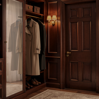 Sunvega Oak Wall Mounted Wood Closet System with Modular Units and Ample Storage