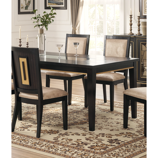 Sunvega Modern Espresso Nightstand with Gold Accent Trim and Felt-lined Drawer