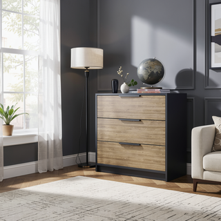 Sunvega Modern Design Dresser with Three Spacious Drawers and Top Surface
