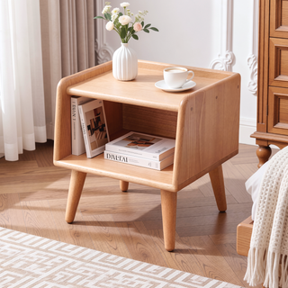 Sunvega Premium European Beechwood Nightstand with Ample Storage and Safe Design