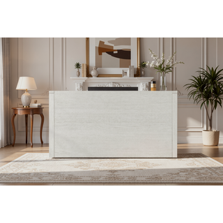 Sunvega Beige Nightstand with 3 Storage Drawers No Assembly Required