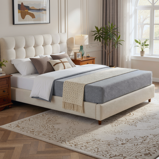 Sunvega Sturdy Foldable Metal Mattress Box Spring Foundation Bed Base with Removable Cover