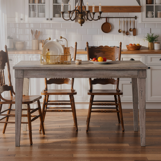Sunvega Rustic Gray Counter Height Dining Table for Entertaining 60 Inch Long