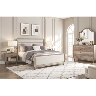 Sunvega Modern Nightstand with 2 Storage Drawers Natural Finish Wooden Bedroom Furniture