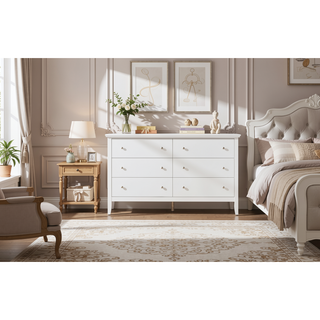 Sunvega Primo G1339-D White Dresser with Durable Print Finish and French Dovetail Drawers