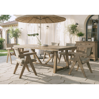 Sunvega Black Contemporary Metal Trestle Base Dining Table Rectangle 1pc