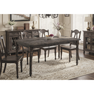 Sunvega Weathered Gray Finish Claudia II Rectangular Dining Table with Wood Veneer