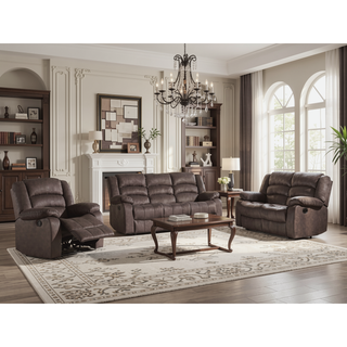 Sunvega Microfiber Fabric Recliner Chair with Lumbar Support and Stainless Steel Base