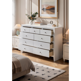 Sunvega Contemporary Modern Look Nightstand End Table with Two Storage Drawers